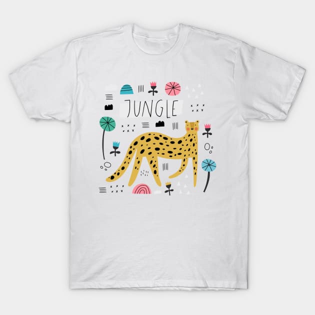 Leopard Jungle T-Shirt by JunkyDotCom